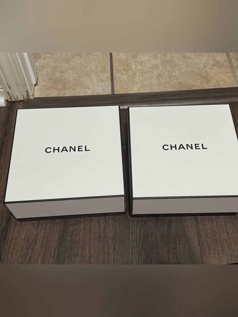 CHANEL Black & White Branded Boxes and Bag Set